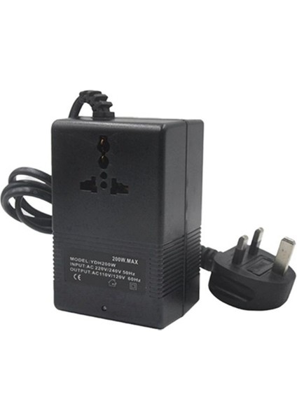 200W Voltaj Dönüştürücü 220V Ila 110V Transformatör Aşağı Transformatör Voltaj Dönüştürücü Seyahat Adaptörü Ingiltere Fiş (Yurt Dışından)