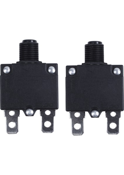 2x Ac 125/250V 10A Devre Kesici Termal Aşırı Yük Koruyucusu Siyah (Yurt Dışından)
