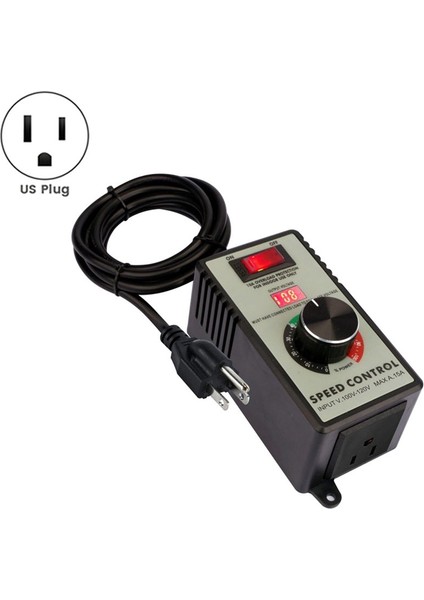 Ac Motor Hız Denetleyicisi Ac 100V-120V &amp 15A Max Aşırı Yük Koruma Anahtarı ve Voltaj LED Ekran Abd Fişi ile (Yurt Dışından) modelleri