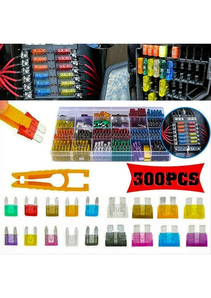 300PCS Araba Bıçağı Sigorta Çiftlik Kiti Otomobil Kamyonu Otomotiv Orta Küçük Sigorta Karışık Motosiklet Devre Sigorta Kutu (Yurt Dışından) indirimleri