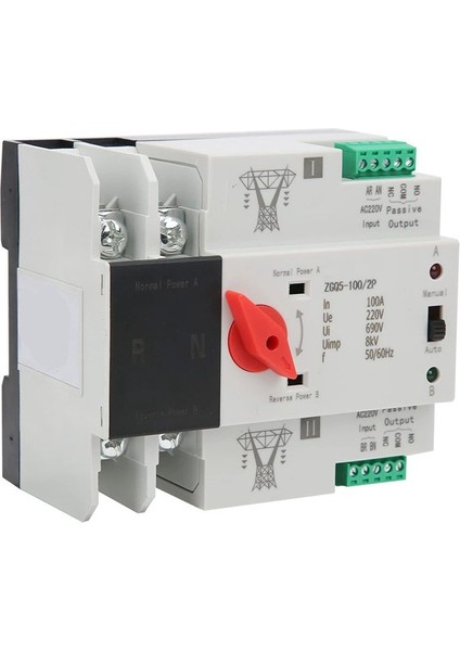 Şanzıman Anahtarı 220V ZGQ5-100 / 2p Çift Güçlü 2 Yollu Şanzıman Anahtarı Denetleyicisi ile Otomatik Aktarım Anahtarı (Yurt Dışından) fiyatları