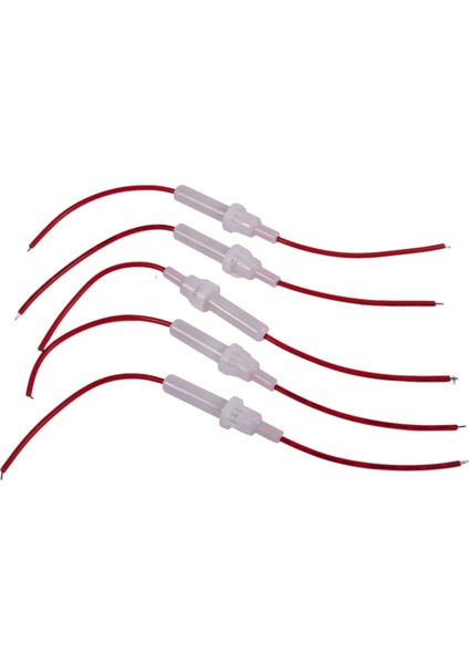 Kırmızı Tel Beyaz Vidalı Tip Kapak Içeride 6mm x 30MM Tüp Sigorta Tutucu 5 Pcs (Yurt Dışından)