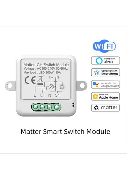 Matter Wifi Smart Switch 10A Akıllı Ev Otomasyonu Röle Modülü Tuya Akıllı Yaşam Homekit Alexa Google Home Için Çalışıyor (Yurt Dışından) indirimleri