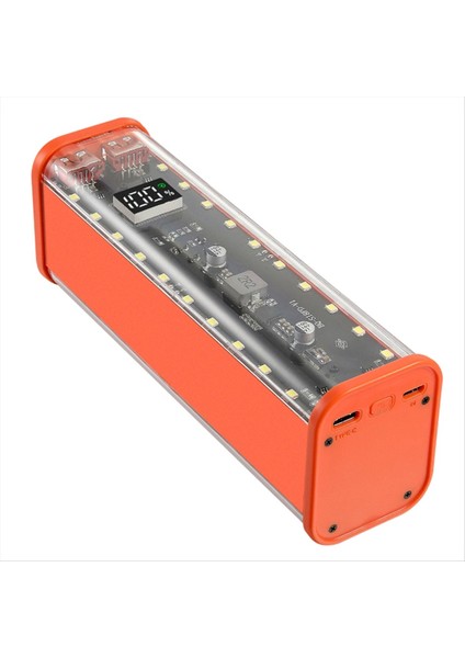 8 Yuva 18650 Dıy Güç Bankası Kılıfı Hızlı Şarj Güç Bankası Kılıfı Büyük Kapasiteli Dijital Ekran Pil Depolama Turuncu (Yurt Dışından)