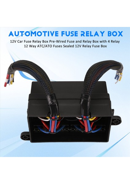 12V Araba Sigorta Röle Kutusu Ön Kablolu Sigorta ve Röle Kutusu 4 Rölesi ile 12 Yollu Atc/ato Sigortası Mühürlü 12V Röle Sigorta Kutusu (Yurt Dışından) fırsatları