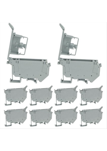Uk5-Hesi UK5RD LED Dın Rail Sigorta Terminal Taban Terminal Taban Kesik Terminal Blok Vidalı Klipsi (10 Adet Paketi Gri) (Yurt Dışından)