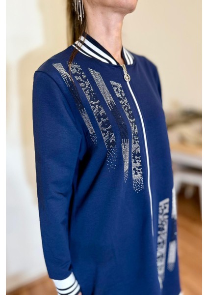 Premium Kalite Taşlı Oversize Tunik Pantolonlu Kadın Ikili Takım Eşofman Takım fiyatları