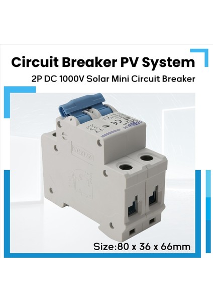 Tomzn 2p Dc 1000V Güneş Mini Devre Kesici Dc Mcb Pv Sistemi Için Devre Kesici 63A (Yurt Dışından) indirimleri
