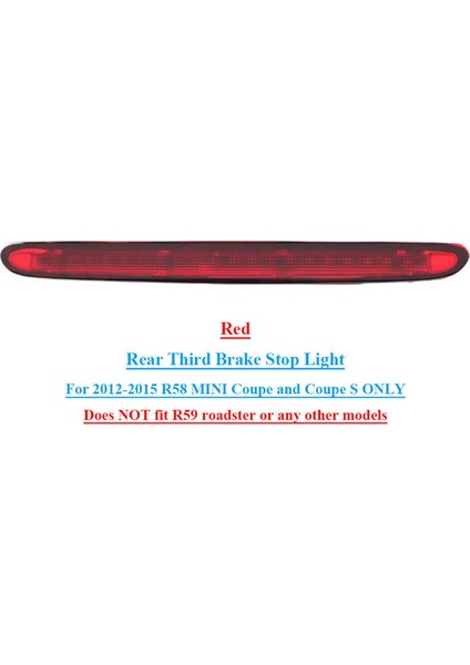 Siyah Araba Üçüncü Yüksek Seviye Fren Durdur Işığı Bmw R58 Mini Coupe ve Coupe S 2012-2015 63252758940 (Yurt Dışından) fiyatları