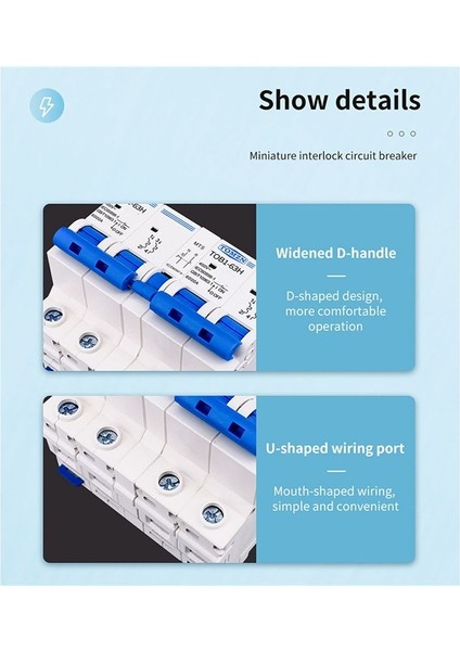 Tomzn 2p+2p Mts Tomzn Ac Çift Güç Kılavuzu Aktarım Anahtarı Devre Kesici Mcb 50Hz/60Hz 16A (Yurt Dışından) modelleri