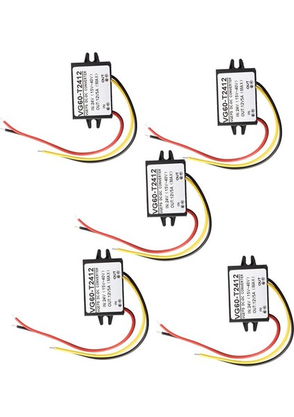 5x Voltaj Dönüştürücü Transformatör Voltaj Transformatörü 24V Dc Ila 12V Dc (Yurt Dışından)