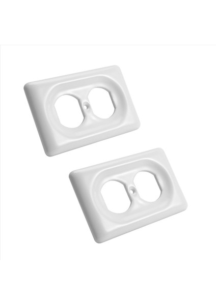 2 Pack Seramik Anahtar Plakaları Çıkış Kapakları Anahtar Plaka Kapağı Beyaz (Tek Dubleks) (Yurt Dışından)