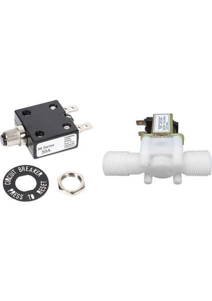 1 Pcs 30A 125/250VAC 50VDC Devre Termal Kesici Termal Koruyucu ve 1 Pcs Elektrik Solenoid Valfı (Yurt Dışından)