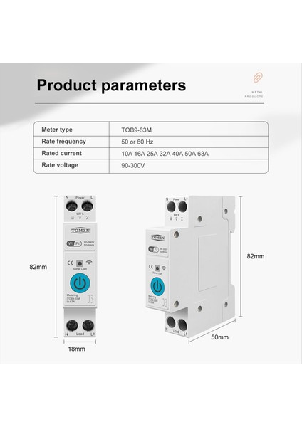 Tomzn 63A 1p+N Wifi Akıllı Anahtar Enerji Ölçer Zamanlayıcı Rölesi Mcb Tuya Akıllı Yaşam Voltajı Akım Koruması TOB9-63M Ölçüm (Yurt Dışından) modelleri