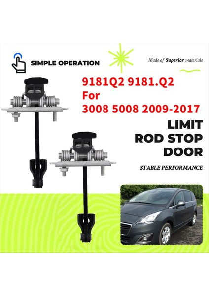 2pcs Ön Kapı Menteşe Durdurma Kontrol Kayışı 9181Q2 9181 Peugeot 3008 5008 2009-2017 Kapı Kontrolü Durdurucu Sınır Çubuğu Durdurma (Yurt Dışından) fiyatları