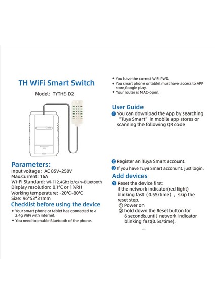 Güç Tüketimi Izleme Sıcaklığı ve Nem Izleme ile 2x Wifi Th-16 Switch Tura Kablosuz Kontrol (Yurt Dışından) fiyatları