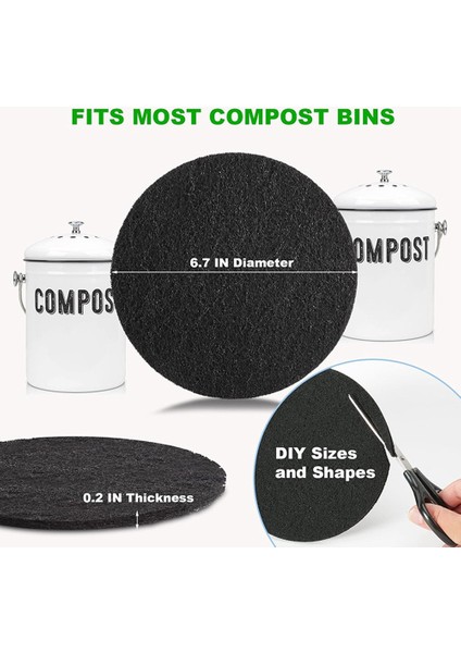 10 Adet Kompost Kovası Için Kömür Filtresi 6 7 Inç Mutfak Aktif Karbon Kompost Çöp Kutusu Filtresi Tezgah Kutusu Için Değiştirin (Yurt Dışından) modelleri