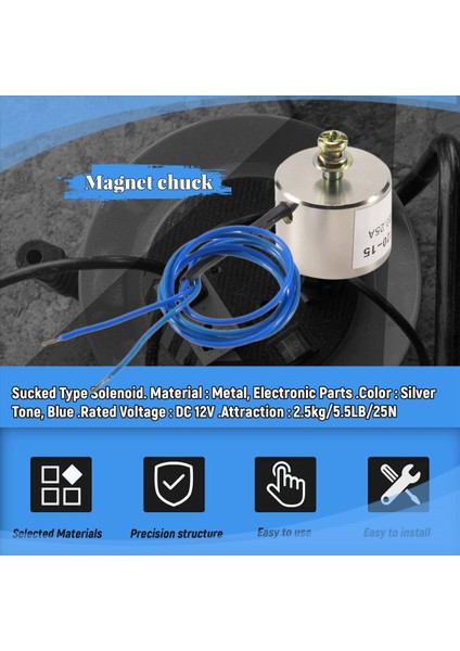 Emilen Elektrikli Kaldırma Mıknatısı Elektromanyolu 12VDC 2 5kg 5 5lb 20X15MM (Yurt Dışından) fırsatları