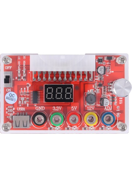 24 Pıns Atx Güç Kaynağı Breakout Tahtası ve Akrilik Kasa Kiti Modülü Adaptör Güç Konektörü Desteği 3 3V/5V/12V Adj (Yurt Dışından)