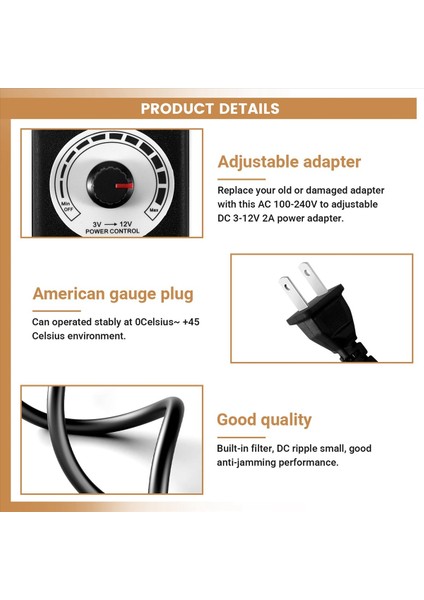 Ac - Dc Adaptör 12V 2A Ayarlanabilir Güç Kaynağı Motor Hız Kontrolörü Abd ile Elektrik Fanı ve Pompa Için Fiş (Yurt Dışından) fırsatları