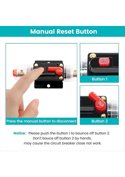 Manuel Sıfırlama 12-24V 4-12 Awg 150 Amp Devre Kesici Sline Sigorta Için 150A Sesli Satır Içi Devre Kesici Araba Ses Için Satır Inşa Sigorta (Yurt Dışından) modelleri