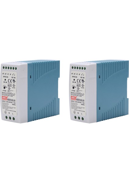 2x Mdr-60 24V 60W Dın Demiryolu Güç Kaynağı Ac-Dc Sürücü Voltaj Regülatör Güç Suply 110V 220V (Yurt Dışından)
