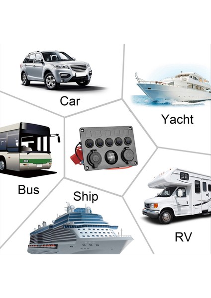 Tekne Anahtarı Panel Araç Anahtarı Panel Su Geçirmez Dijital Voltmetre Çift USB Port Outlet Kombinasyonu Deniz LED Rocker (Yurt Dışından) indirimleri