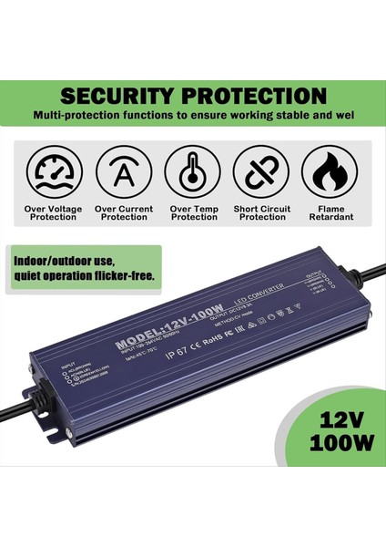 12V LED Sürücü IP67 Su Geçirmez 12V 100W Güç Kaynağı Transformatörü 100-264V Ac&#39 Ye 12 Volt Dc Düşük Voltaj Çıkışı Işık Için (Yurt Dışından) fiyatları