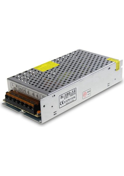 Dc 12V 15A 180W Güç Kaynağı Transformatör Anahtarı Ac 110V / 220V - Dc 12V 20AMP Anahtarlama Adaptör Dönüştürücü LED (15A) (Yurt Dışından)