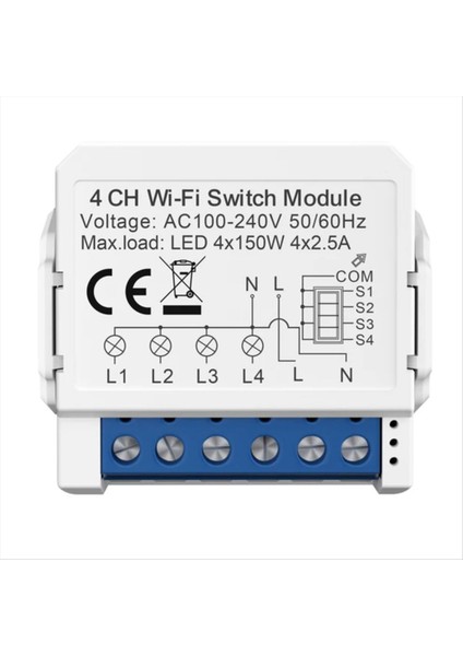 Tuya Akıllı Wifi Işık Anahtarı 4 Yollu Kontrol Mini Breaker Yandex Alexa Google Home Tarafından Kontrol Edildi (Yurt Dışından)