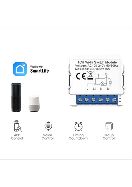 Tuya Akıllı Wifi Işık Anahtarı 4 Yollu Kontrol Mini Breaker Yandex Alexa Google Home Tarafından Kontrol Edildi (Yurt Dışından) fırsatları