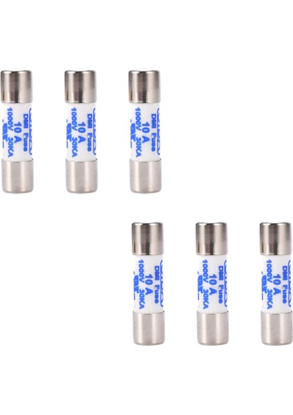 6x Multimetre 10 x 38MM 1000V 10A Silindir Seramik Sigorta Beyaz (Yurt Dışından)