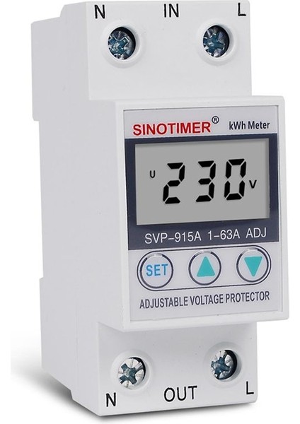 Sinotimer SVP-915A 63A Tek Fazlı Ayarlanabilir Akıllı Aşırı Gerilim Koruyucusu Ölçüm Gücü Ekranı (Yurt Dışından) modelleri
