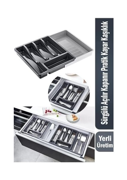 Ayarlanabilir Kaşıklık, Sürgülü Açılır Kapanır, Pratik Kayar, Siyah fiyatları