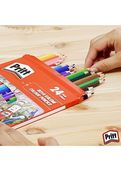 Kuru, Canlı Renklerde, Açması ve Dayanıklı Silinebilir, Yumuşak Mineli Resim, Kaliteli Kırtasiye Malzemesi, 24 Renkli modelleri