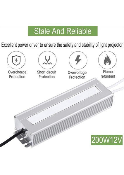 LED Sürücü 200W Su Geçirmez IP67 Güç Kaynağı Transformatör Adaptörü 90V-140V AC-12V Dc Düşük Voltaj Çıkışı Abd Fiş (Yurt Dışından) fiyatları