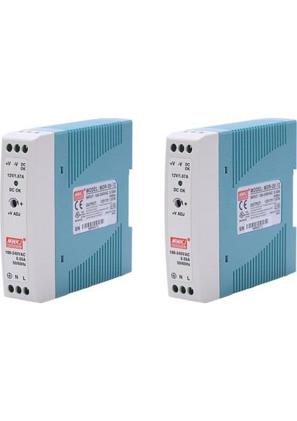 2x Mdr-20 12V 20W Dın Demiryolu Güç Kaynağı Ac-Dc Sürücü Voltaj Regülatör Güç Suply 110V 220V (Yurt Dışından)