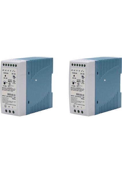 2x Mdr-60 12V 60W Dın Demiryolu Güç Kaynağı Ac-Dc Sürücü Voltaj Regülatör Güç Suply 110V 220V (Yurt Dışından)