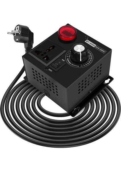 AC220V 4000W Scr Voltaj Regülatörü Sıcaklık Motor Fan Hız Kontrolörü Dimmer Elektrik Aracı Ayarlanabilir Ab Fişi (Yurt Dışından)