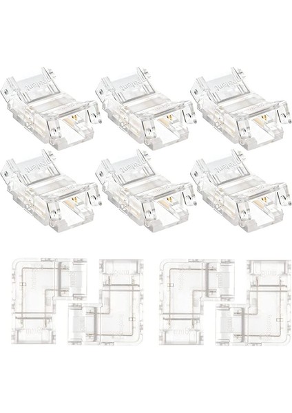 10PCS 2 Pin 8mm Cob LED Konektör Kiti 8mm Cob LED Şerit Işıkları Için (Yurt Dışından)