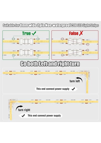 10PCS 2 Pin 8mm Cob LED Konektör Kiti 8mm Cob LED Şerit Işıkları Için (Yurt Dışından) fiyatları
