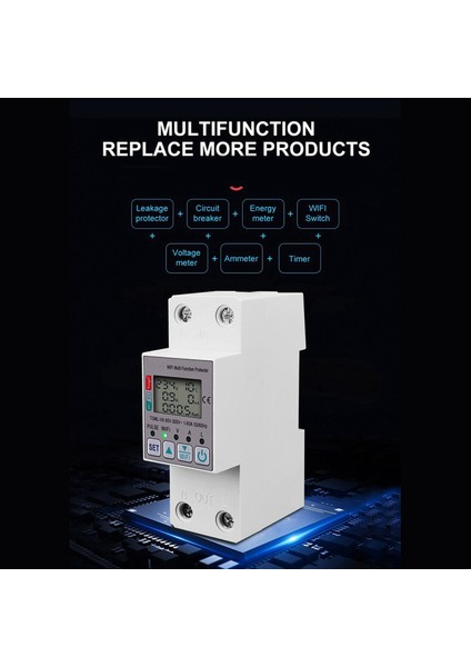 2x Taya 63A 110V 220V Wifi Enerji Ölçer Kwh Ölçüm Akımı ve Sızıntı Koruması ile Zamanlama Işlevi (Yurt Dışından) fiyatları