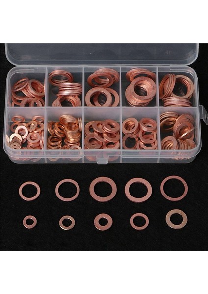 200PCS O Yüzük Bakır Metrik Yıkayıcılar Çiftlik Kiti Düz Sızdırmazlık Yıkayıcı 9 Boyutlar M5 M6 M8 M10 M12 M14 (Yurt Dışından) fırsatları