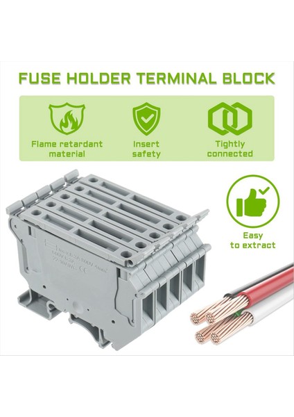 Uk5-Hesi UK5RD LED Dın Ray Sorumu Terminal Temerli Taraf Edilmesi Terminal Blok Vida Klipsi (6 Pcs Paket Gri) (Yurt Dışından) fiyatları