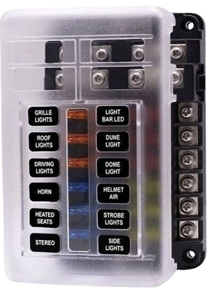 12V Sigorta Bloğu 12 Devre Sigorta Kutusu Kiti DC12-24V Otomobil Teknesi Rv Kamyonu Için Negatif Deniz Sigorta Kutusu ile LED Göstergesi ile (Yurt Dışından) fırsatları