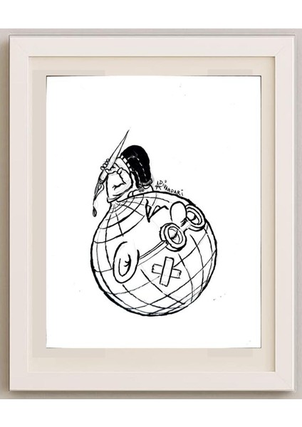 Ali Divandari 20X16CM Orijinal Karikatür Tablo modelleri