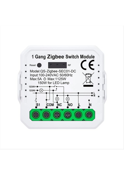 Tuka Zigbee Akıllı Anahtar Modülü Uzaktan Kumanda Smart Home Dıy Breaker Röle Alexa Google Alice Için (Yurt Dışından)