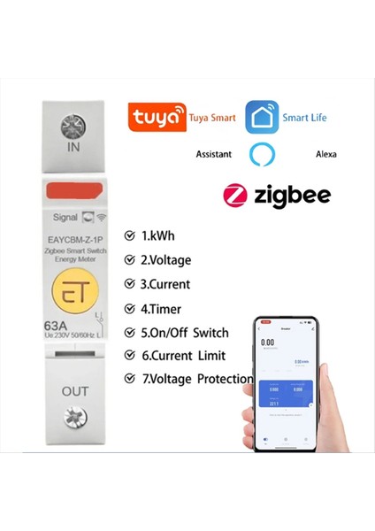 1p Taya App Wifi Ölçüm Koruyucu Akıllı Enerji Güç Tüketimi Kwh Metre Devre Kesici Zaman Röle Anahtarı (Yurt Dışından) modelleri