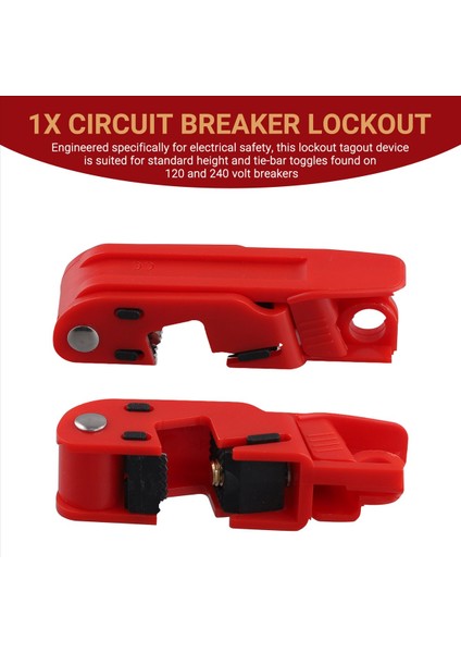Kırmızı Elektrik Kutusu Devre Kesici Kilitleme Standart Tek ve Çift Geçişler Için Tagout Breaker Kutusu Kilidi (Yurt Dışından) indirimleri