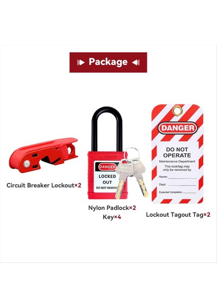 Standart Tek ve Çift Geçişler Için Devre Kesici Kilitleme Seti Devre Kesici Kilitleme Kilitleme Etiketi Etiketi (Yurt Dışından) modelleri